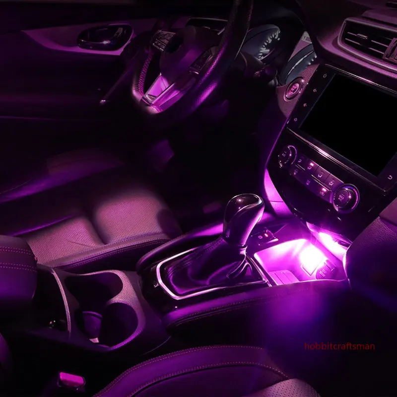 Cigarette Lighter USB Atmosphere LED Mini Colorful Night Light Wiring-Free Car Interior Lighting Universal Accessories