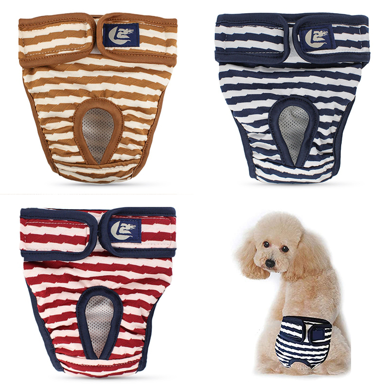 2026 New Stripe Diapers Washable Physiological Pant Adjustable Panties Underwear Female Dog Diper Puppy Tool Honden Kleding Free Shipping