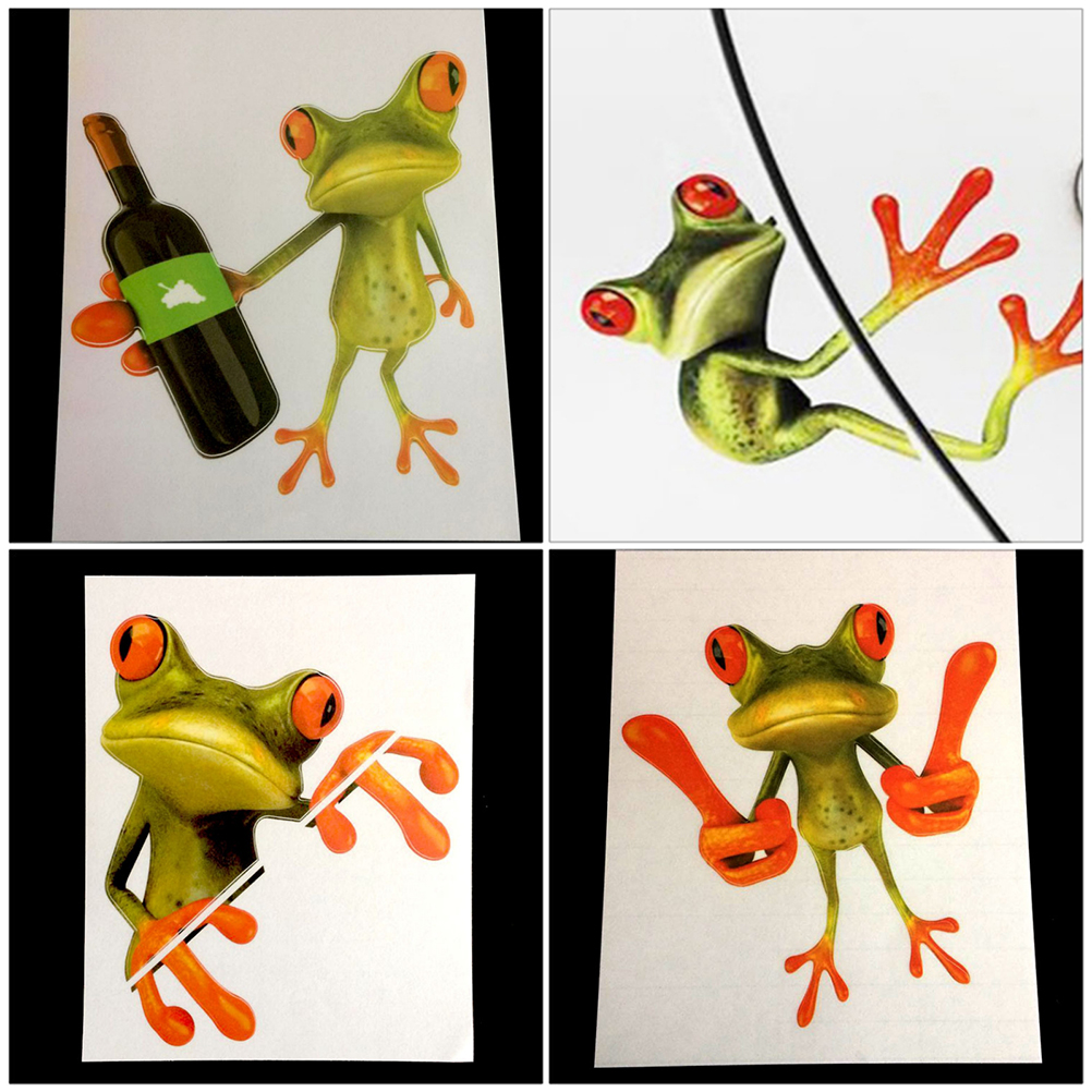 3D Frog Car Sticker Auto Decal Computer Stickers Laptop Self-adhesive Frogs Shape Skateboard Decor