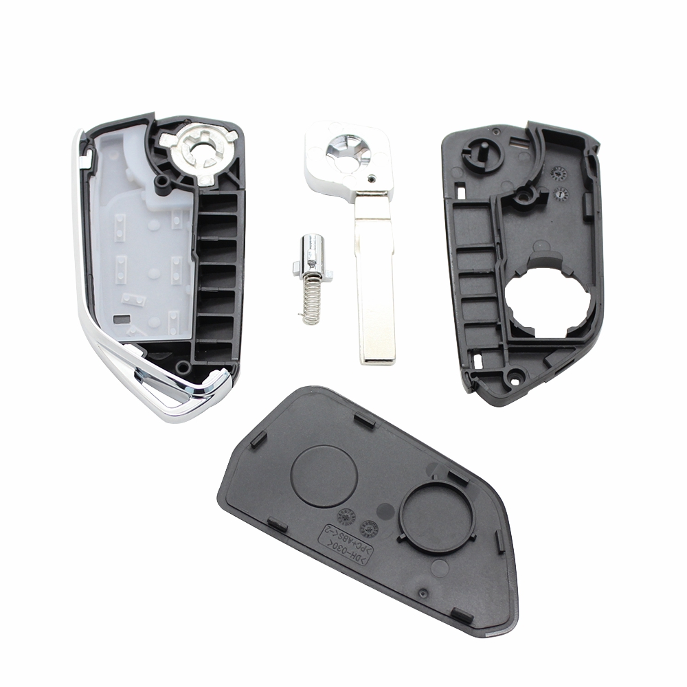 Xinyuexin Modified Flip Folding Key Shell for VW Golf Tiguan Polo Passat B5 Jetta for Skoda for Seat 3 Buttons HU66 Uncut Blade dec73