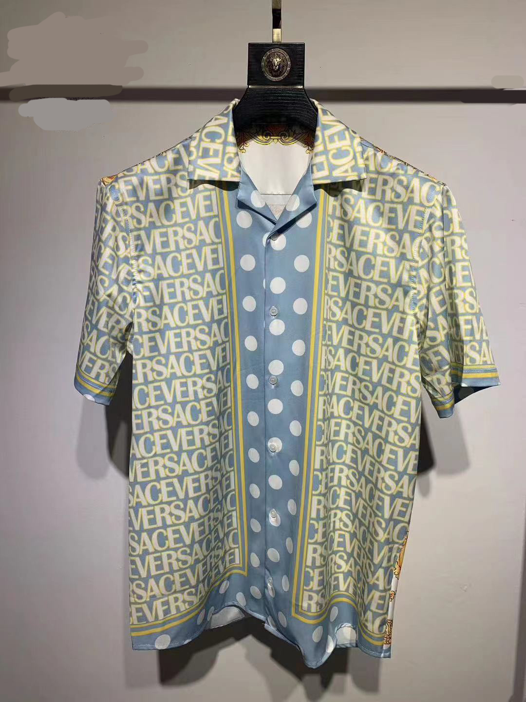 Summer men's T-shirt Designer printed button cardigan silk short sleeve top High quality fashionable men's swimming shirt series beach shirt European size M-3XL BU22