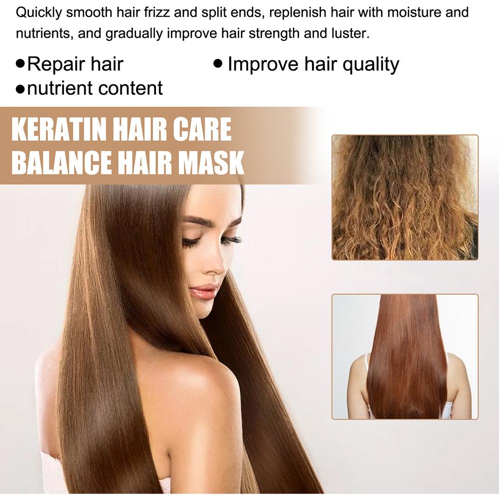 Collagen Mask Repair Hair Damage Dry Frizz Hair Keratin Treatment Soft Smoothing Shiny Deep Hair Moisturizing Curly Hair Care smile