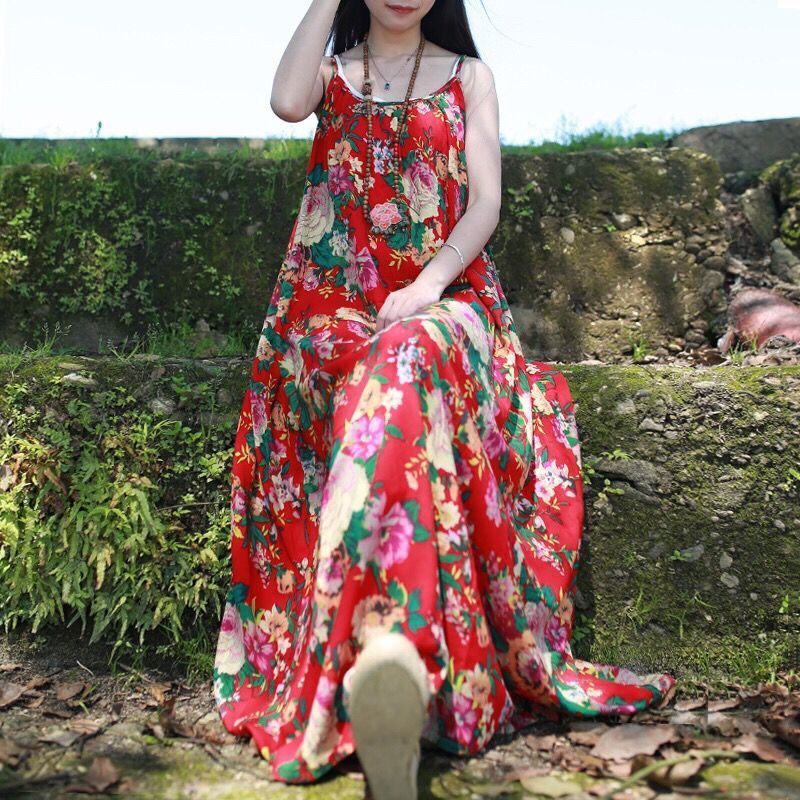 Summer Womens Strapless Bandeau Long Maxi Dress Floral Print Beach Boho Tube Sundress Sexy Sleeveless Backless Dresses Fema 210623