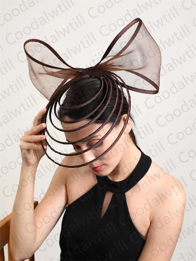Elegant Fascinator For Women Wedding Hat Heaband Ladies Derby Race Headwear With Bow Hair Accessories Clips
