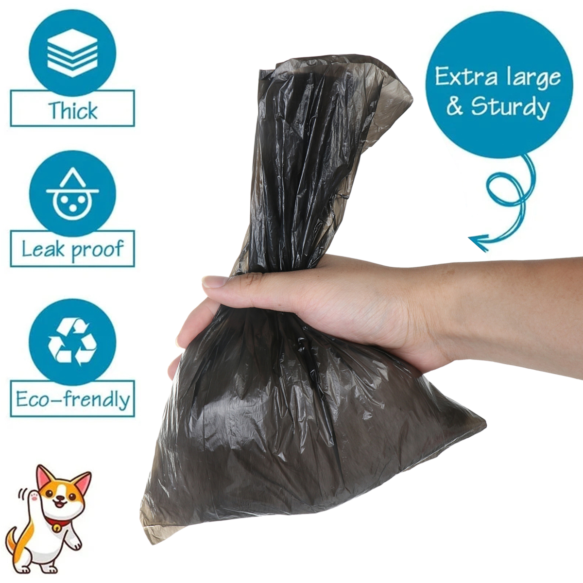 100 Rolls Dog Poop Bag Outdoor Cleaning Poop Bag Outdoor Clean Pets Supplies for Dog 15Bags/Roll Refill Garbage Bag Pet Supplies