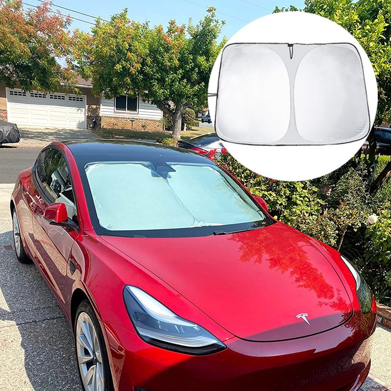 Car Windshield Sun Shade Covers Visors For Tesla Model 3 Y Auto Front Window Sunscreen Parasol Sunshade Car Accessories