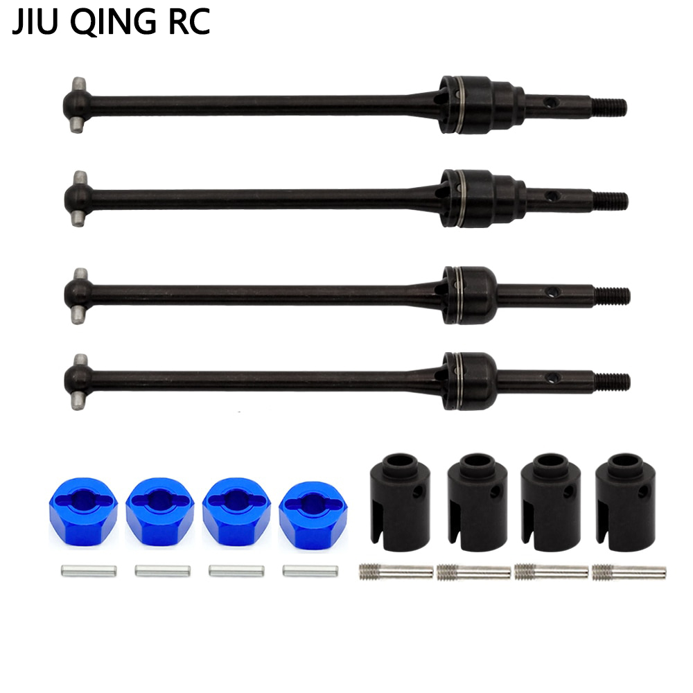 4 Pcs CVD Steel Front and Rear Drive Shafts For 1/10 RC Car Traxxas Slash Rustler Stampede Hoss VXL 4X4 2WD Upgrade Parts