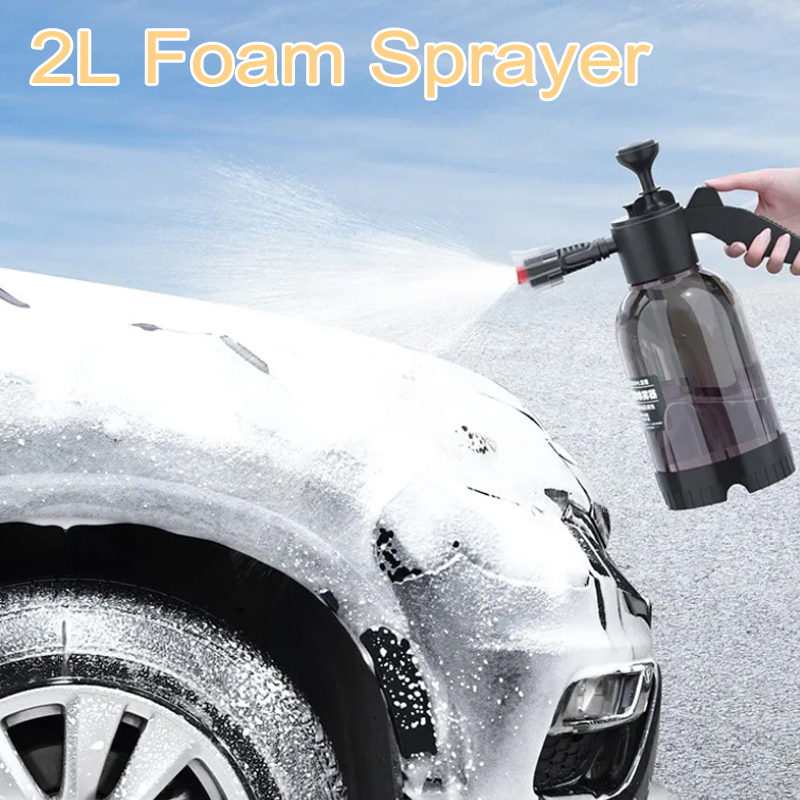 High/Air Pressure Washer Hand Pump Sprayer Car Wash Pneumatic Bottle 2L Snow Foam Pot Can Clean Accessory
