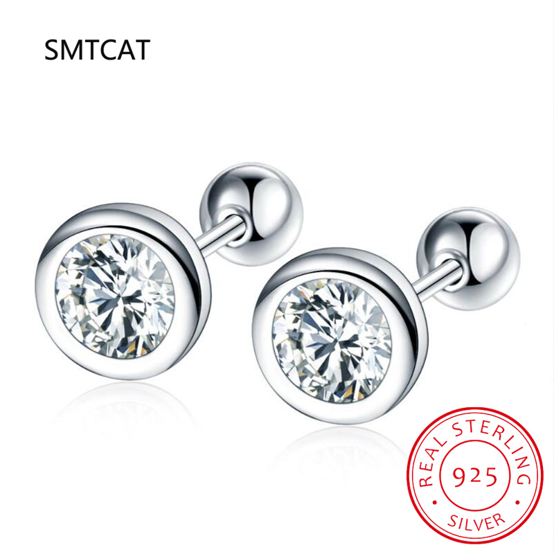 2ct Moissanite Earrings For Women Men Lab Diamond White Gold Plated 925 Sterling Silver Screws Stud Earring Luxury Fine Jewelry