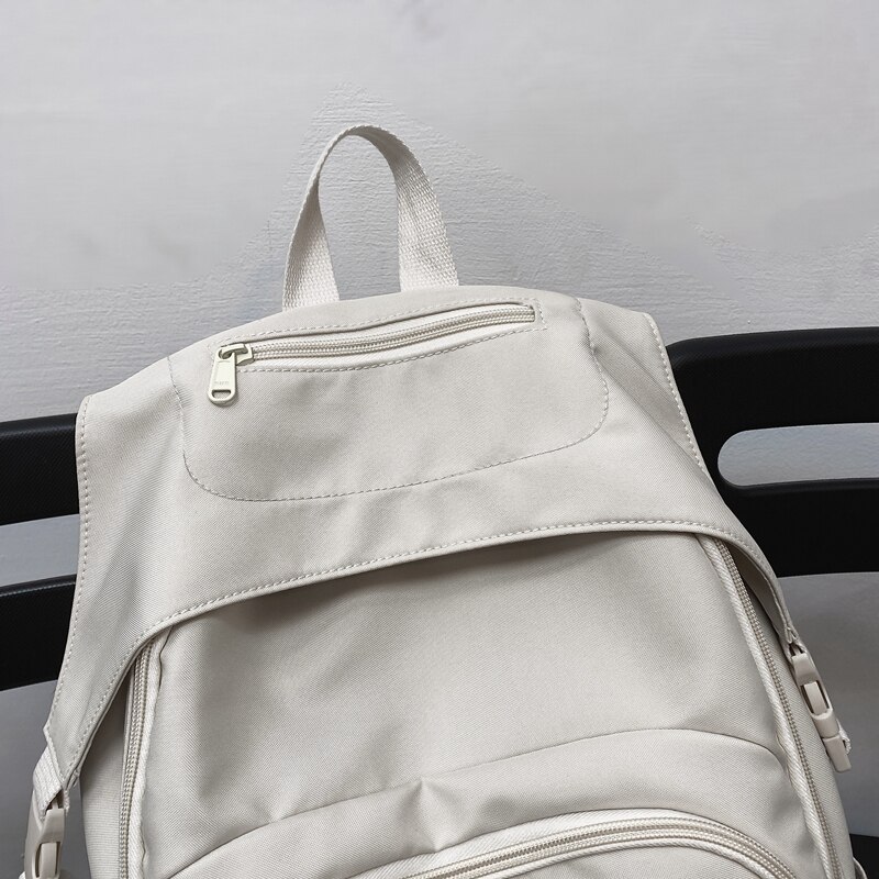 14 Inch Solid Color Large Capacity Ladies Backpack Casual Schoolbag Men And Women Universal Computer Backpack 2a864
