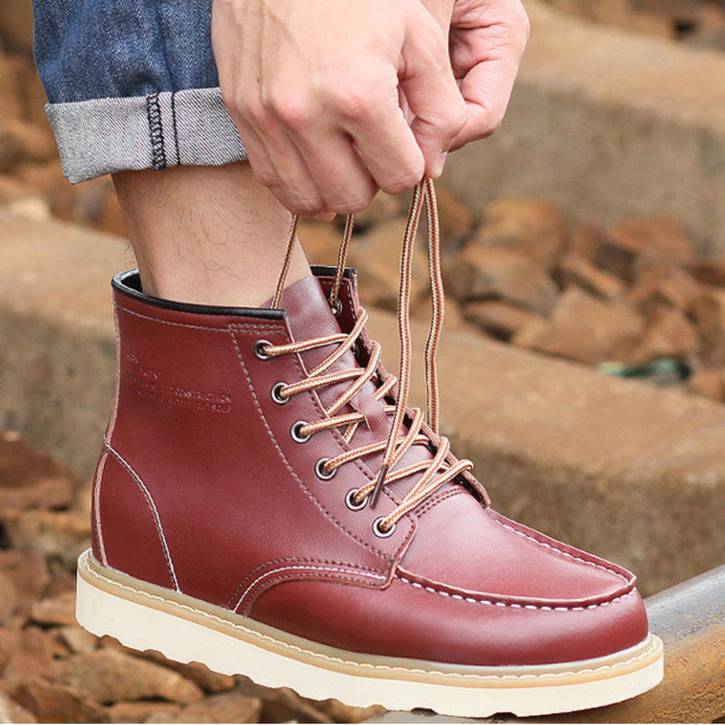 Men Boots Elevator Shoes Hidden Heels High Soft Leather Heightening Shoes For Man Increase Insole 10CM 8CM 6CM Warm Height Boots