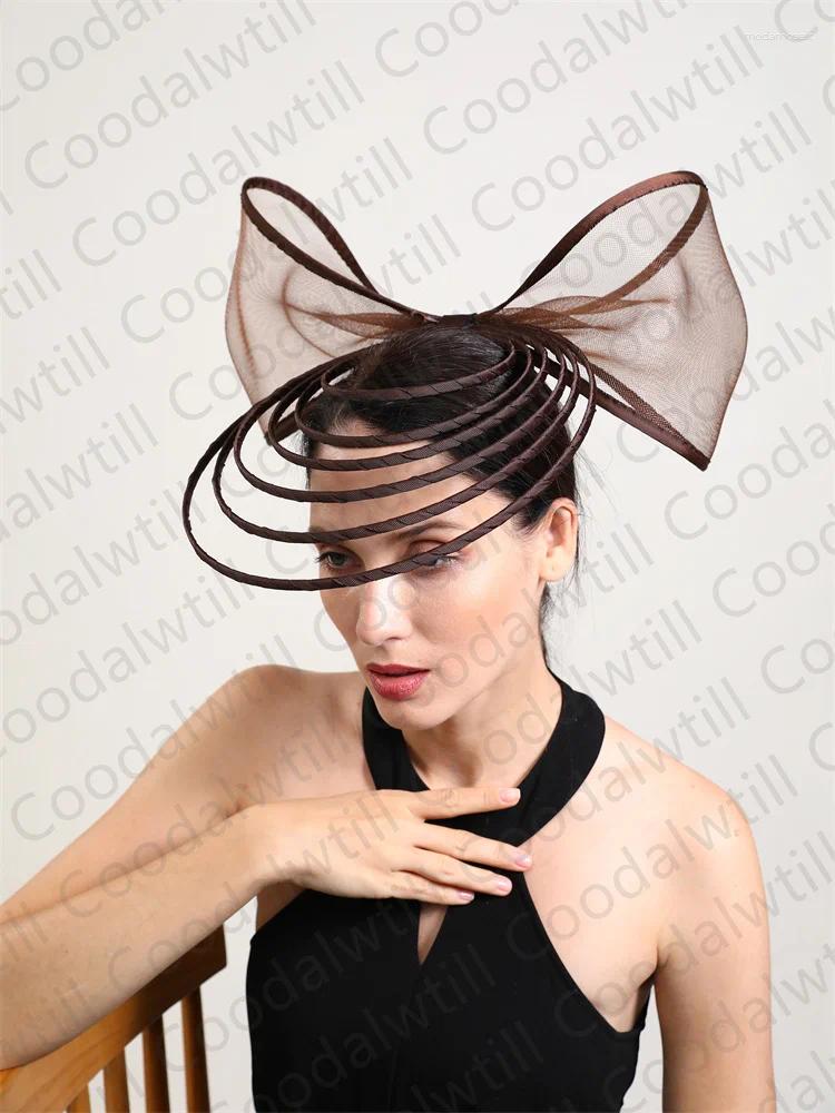 Elegant Fascinator For Women Wedding Hat Heaband Ladies Derby Race Headwear With Bow Hair Accessories Clips