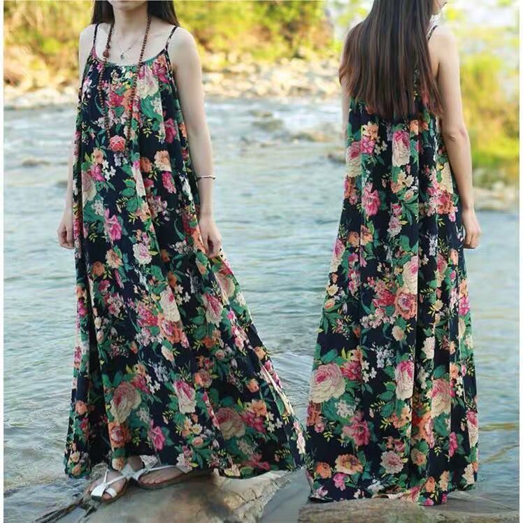 Summer Womens Strapless Bandeau Long Maxi Dress Floral Print Beach Boho Tube Sundress Sexy Sleeveless Backless Dresses Fema 210623