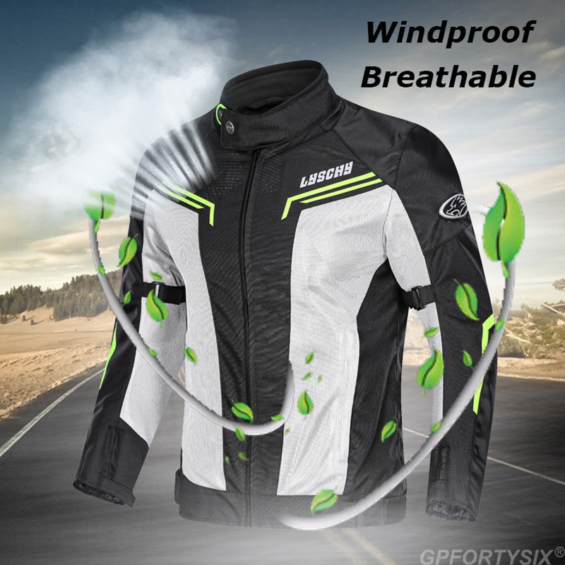 LYSCHY Motorcycle Summer Jacket Men's Motorcycle Jacket Motocross Motorcycle Mesh Jacket Body Armor Moto Equipment For Cycling