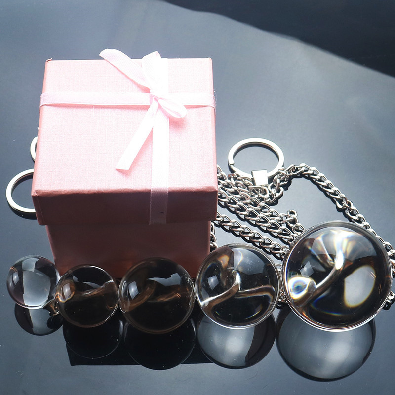 Crystal Glass 25/30/35/40/50mm Vaginal Ball With Metal Chain Anal Prostate Stimulate Unisex Adult Intimate Toys For Women Men