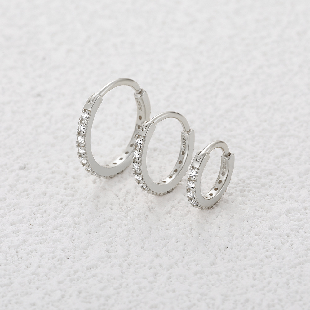 TBCYD Hoops 100% 925 Sterling Silver1.5mm D Color Moissanite Stud Earrings For Women Sparkling Jewelry Gifts With GRA Certified