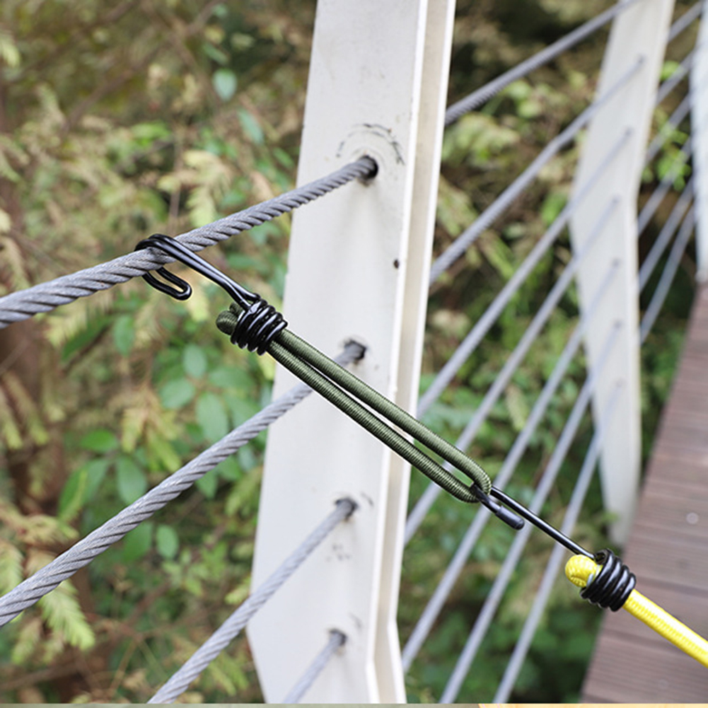 1-5Pcs Elastic Hook Loop Tie Down Strap Wire Fix Canopy Tarp Tent Kayak Shock Cord Bungee Rope Lage Straps