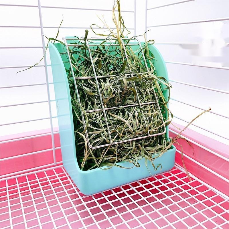 Rabbit Feeder Holder Hay Feeding Dispenser Container For Rabbit Guinea Pig Small Animals Hanging Cage