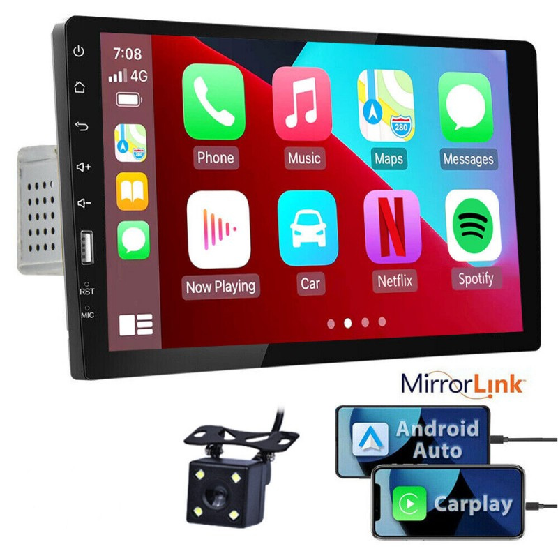 1 Din Car Stereo Radio 9'' Touch Screen D-Play Universal Car Multimedia MP5 Player Bluetooth FM Radio Support Rear View Camera