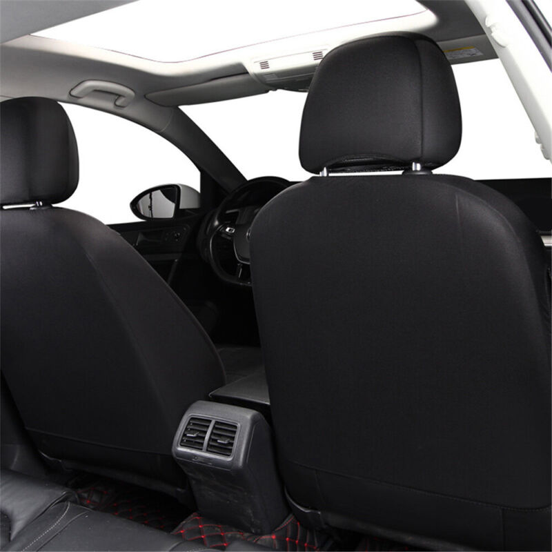 9pcs/Set 5 Seater Car Seat Covers PU Leather Front&Rear Bench Seat Protectors Detachable Headrests Universal Seat Covers Beige