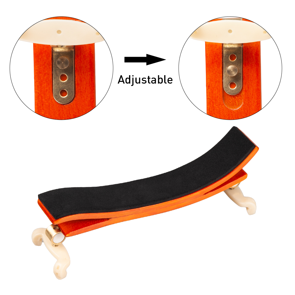Violin Shoulder Rest for 4/4-1/8 size with Collapsible Height Adjustable Feet Comfortable Foam Pad Maple/Titanium Alloy