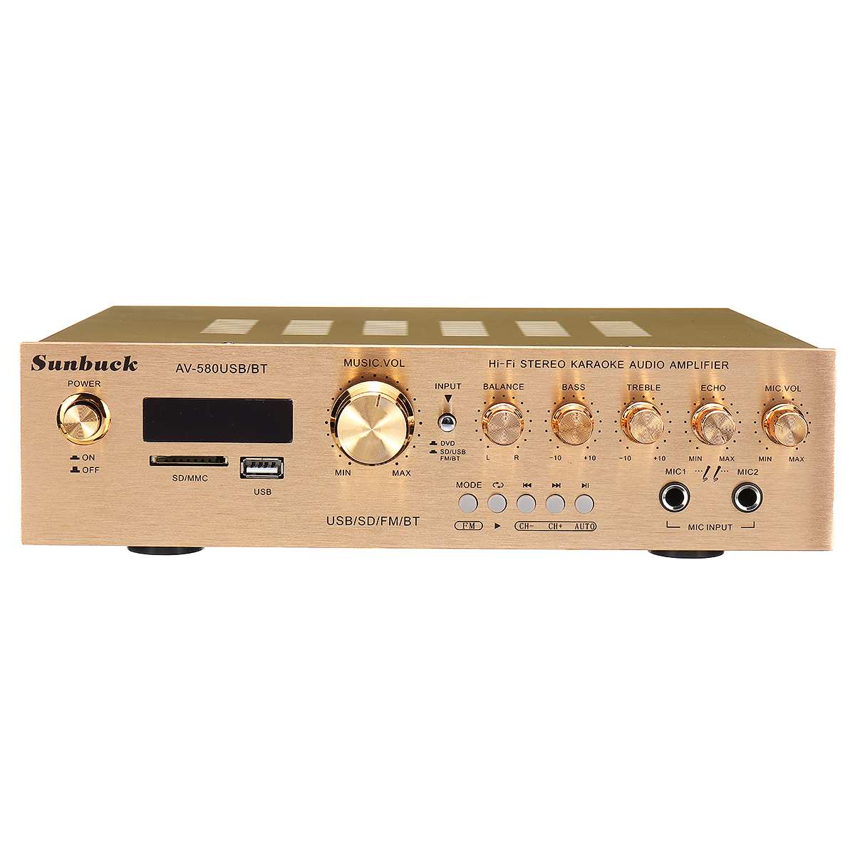 Sunbuck Bluetooth HiFi Amplifiers 220V 2025 5CH Power new Audio Amplifier Home Amp Stereo AV Surround Digital Amplifier FM Karaoke Cinema