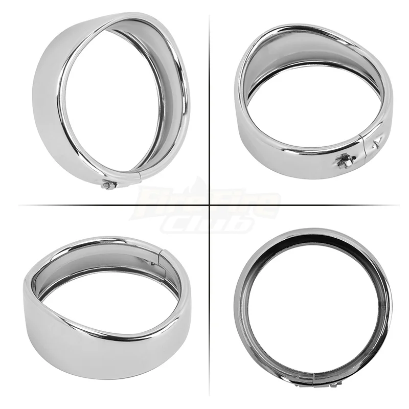 Chrome 7 inch Headlight Headlamp Trim Ring 4.5 inch Fog Light Trim Ring For Harley Touring Road King Electra Glide Softail