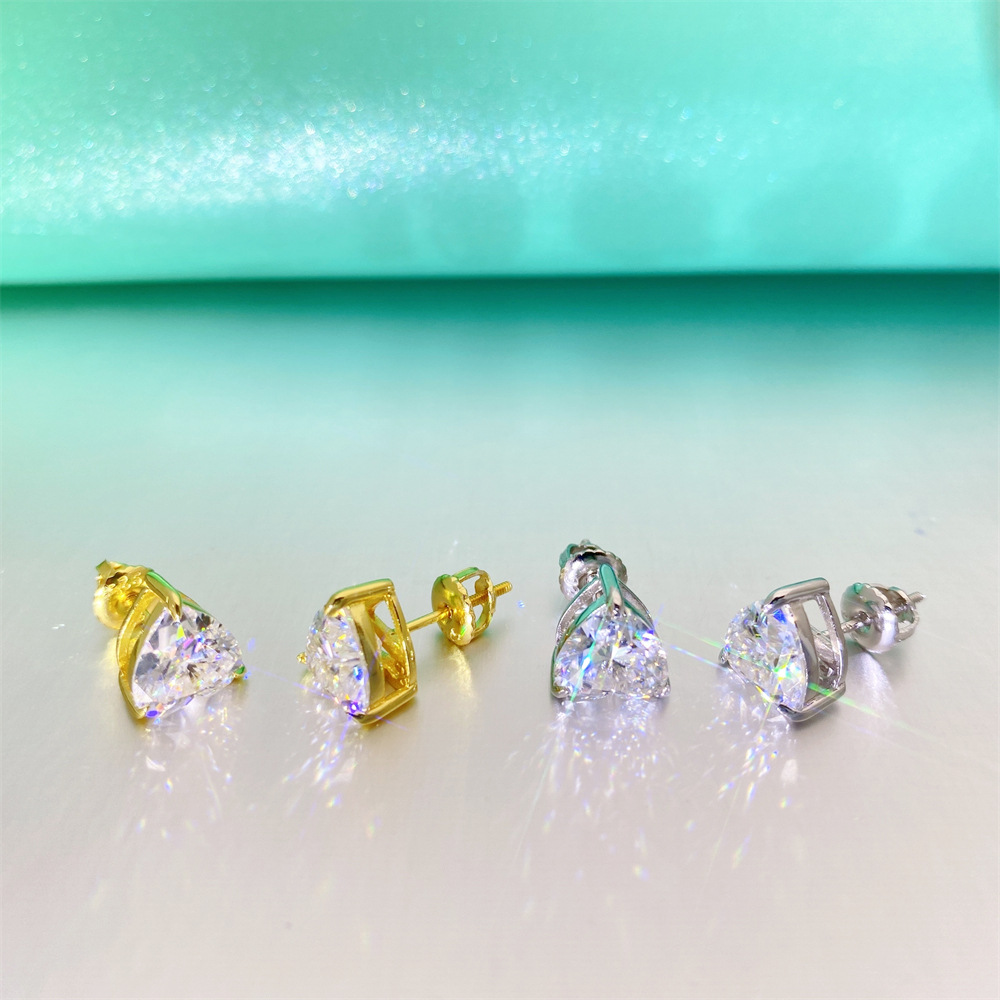 DJMAX 0.3-4ct Heart Cut Moissanite Stud Earrings for Women Original 925 Sterling Silver Lady Diamond Earrings New 2023