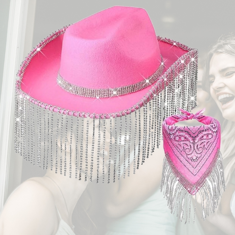 Cowgirl Fringed Bachelorette Bandana Bandana For Womens Party Bandana & Weatern Cowboy ddmysmile Hat Smile &