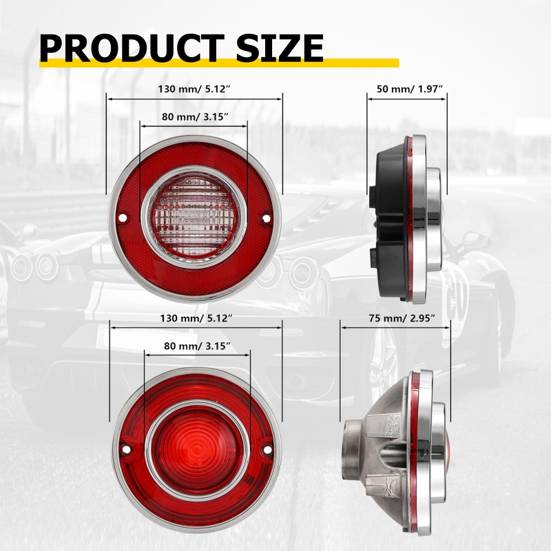 4pcs/set Car LED Tail Light Taillight Rear Brake Light for Corvette C3 1975-1979 (without Bulbs)