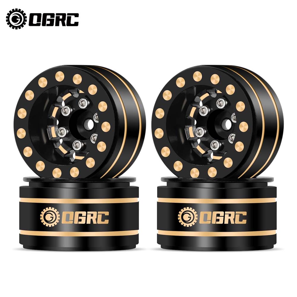 OGRC 1.0 RC Wheels Brass Negative Offset 7mm Wheels for SCX24 C10 JLU Deadbolt Gladiator Bronco 1/24 Crawler Car Upgrade- 47g/pc a28ce 5 8bc30