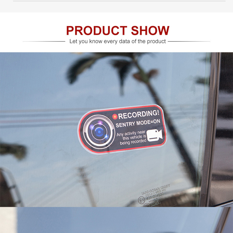 Static Car Stickers for Tesla Model 3 Model Y Model S Model X Sentry Mode Warning Stickers Electrostatic Stickers