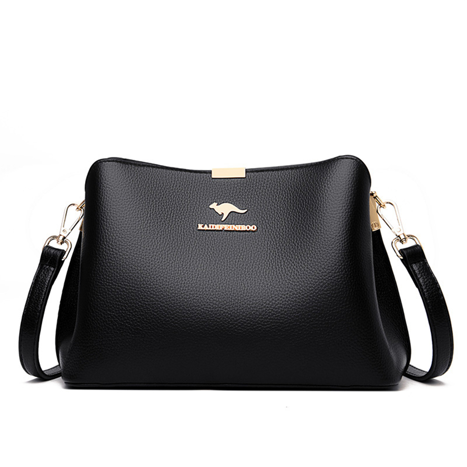 Solid Color Luxury Designer High Quality Leather Women's Handbag Purses Multifunctional Ladies Shoulder Messenger Bags Sac Femme