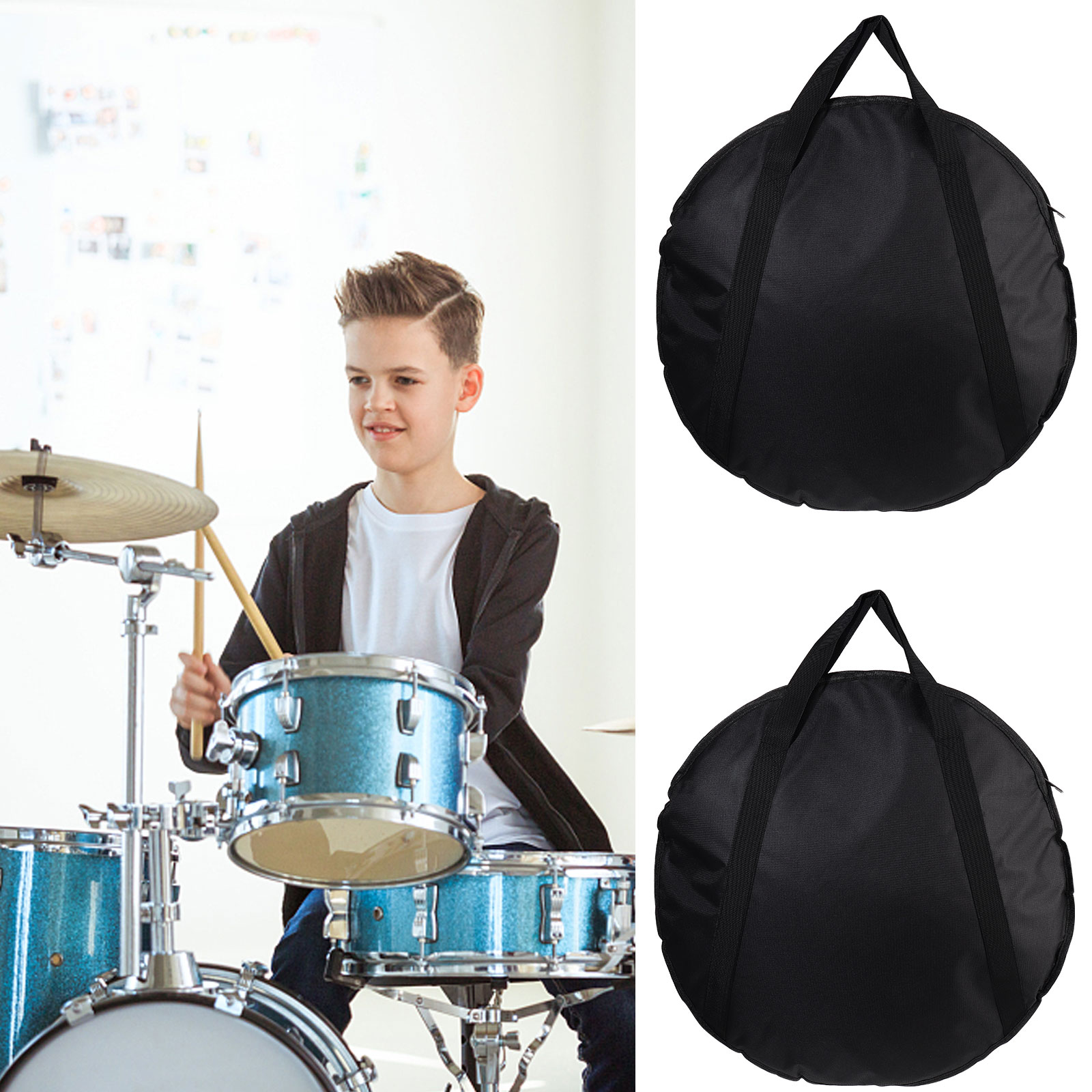 Instrument Storage Bag Useful Round Cymbal ddmysmile Bag Concise Instrument Holder Smile