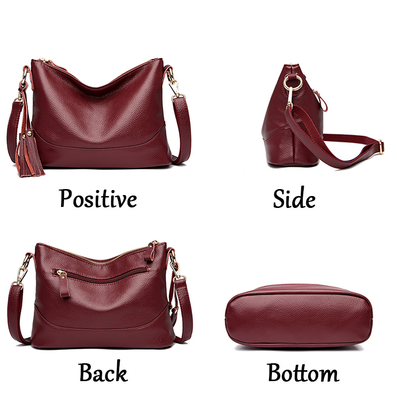 Crossbody Bags Soft Leather Women Brand Designer Ladies Handbag Purses Travel Female Shoulder Bag Large Capacity Adjustable Strap