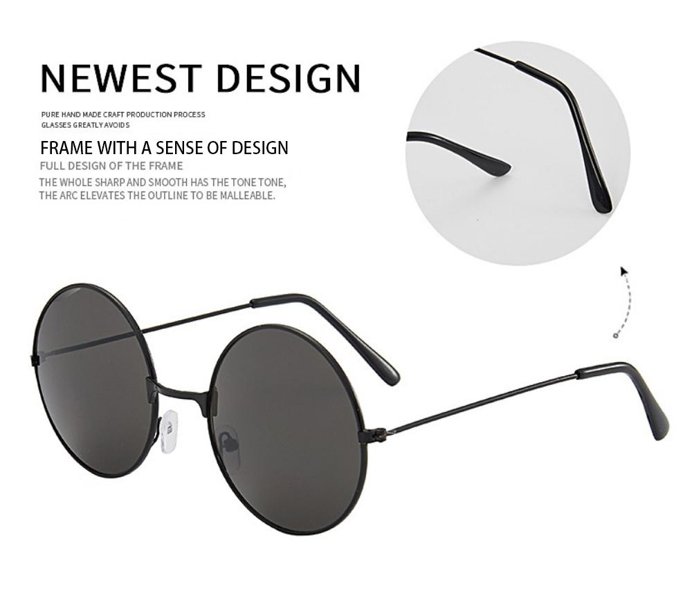 Vintage Small Round Sunglasses Woman Brand Designer Sunglasses Female Alloy Colorful Mirror Retro Black Circle Oculos De Sol