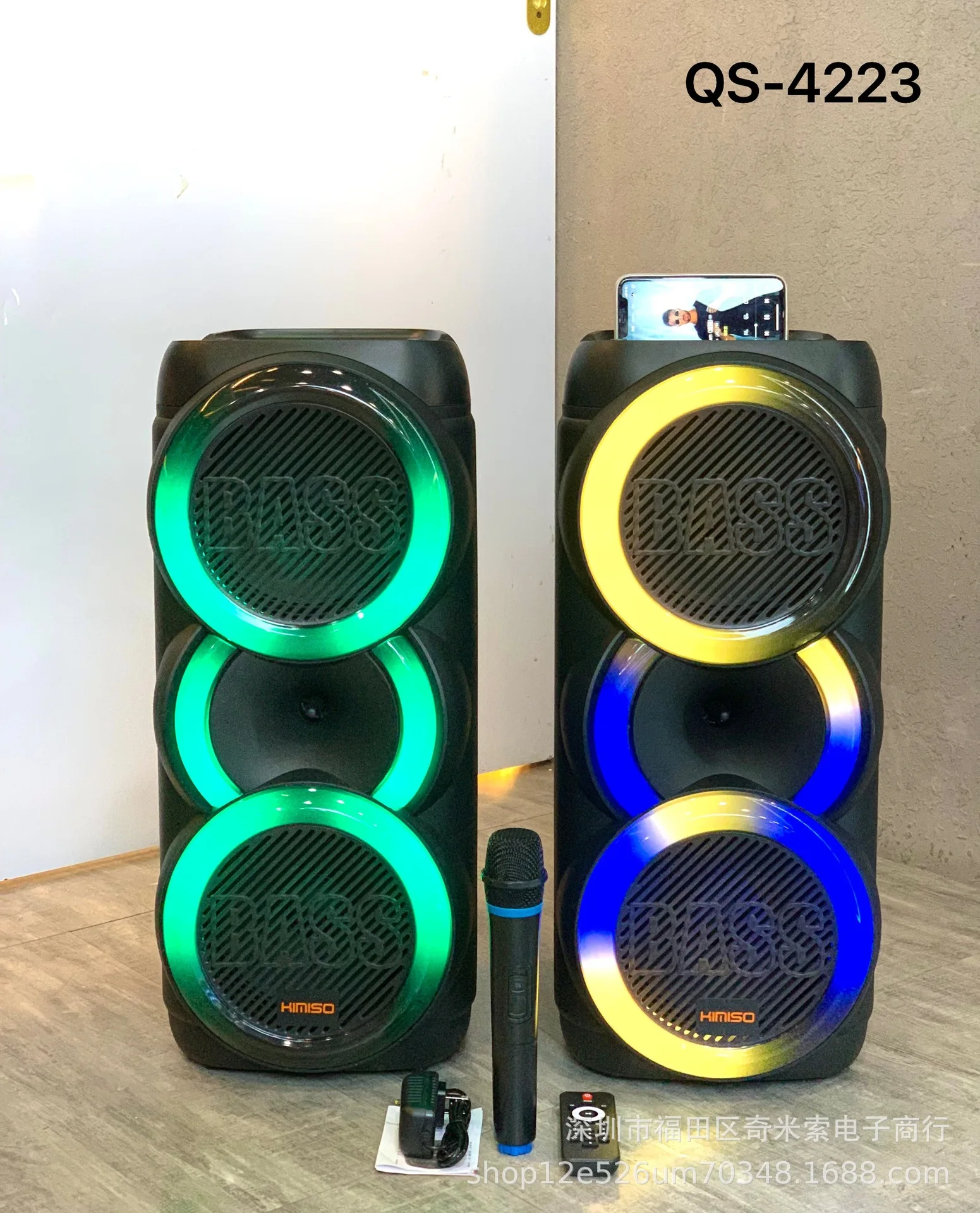 3000W peak power Bluetooth speaker dual 8-inch LED color lighting karaoke speaker wireless subwoofer caixa de som bluetooth