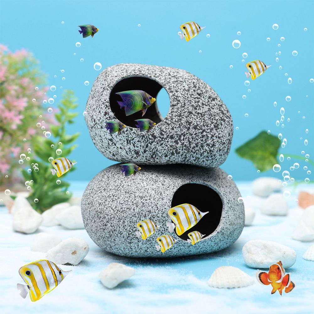 Aquarium Cave Decorations, Hidden Cavern Fish Tank, Betta Hideout Decor Accessories