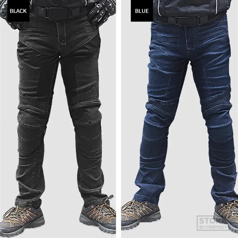 Men Motorcycle Pants Motocross Off-road Racing Rider Jeans Riding Breathable Trousers with Kneepads Protective Clothing HP-03