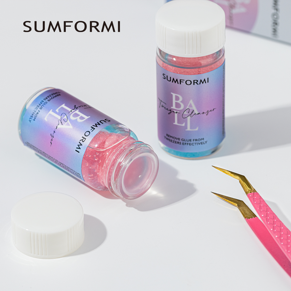 New Sumformi ml Glue Remover from Tweezers Cleaning Sponge Ball with Liquid Eyelash Clean Makeup 5
