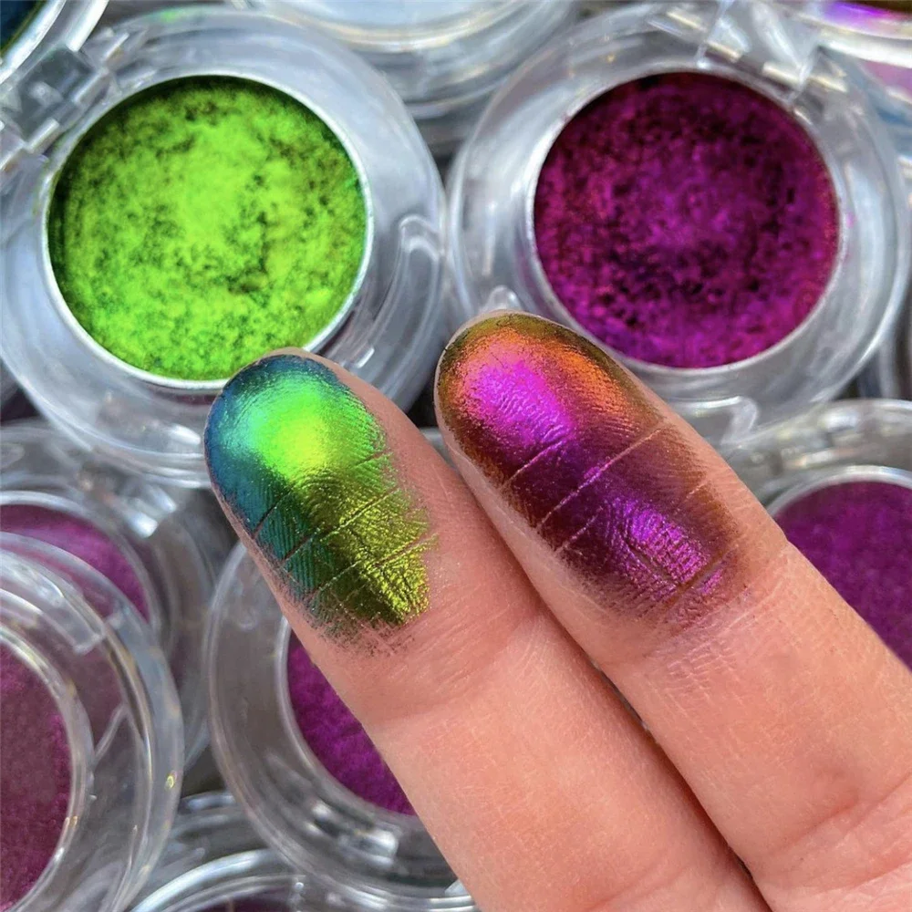 Glitter Chameleons Eyeshadow Diamond Gloss Shiny High Gloss Mono Eyeshadow Radiant Eyeshadow Pallete Eye Pigment Wholesale Green