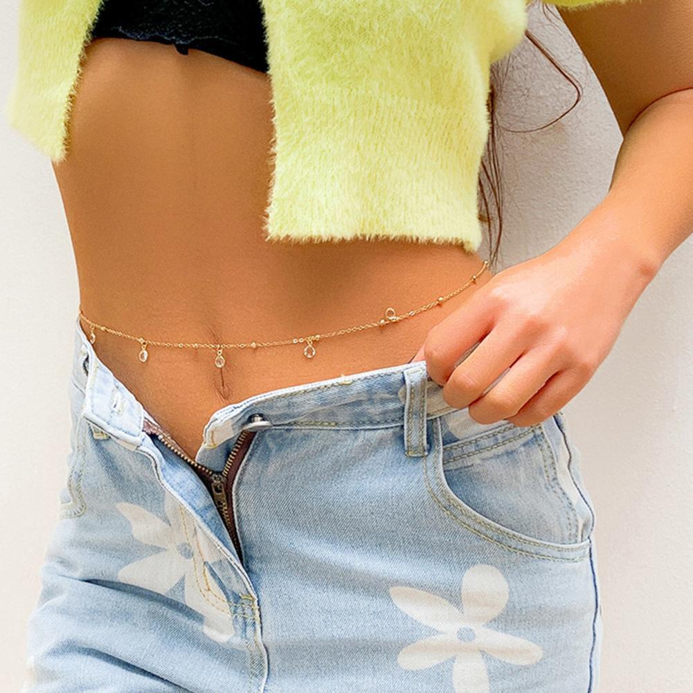 Full Luster Lightweight Adjustable Pendant Rhinestone Belly Chains for Beach