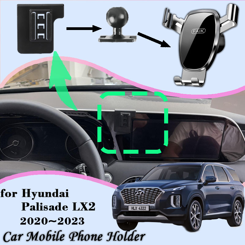Car Mobile Phone Holder for Hyundai Palisade LX2 2020~2023 Air Vent Cellphone Bracket Auto Smartphone Stand Gravity Accessories 45f8b