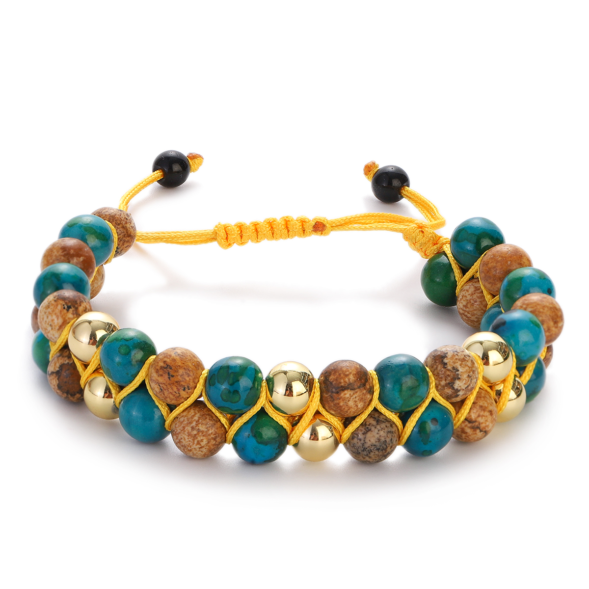 Men Picture Jasper Bracelets Natural Stone Beaded Braided Bracelet Bangles Yoga Double Layer rame Chakra Healing Jewelry 53a29 5 ea506