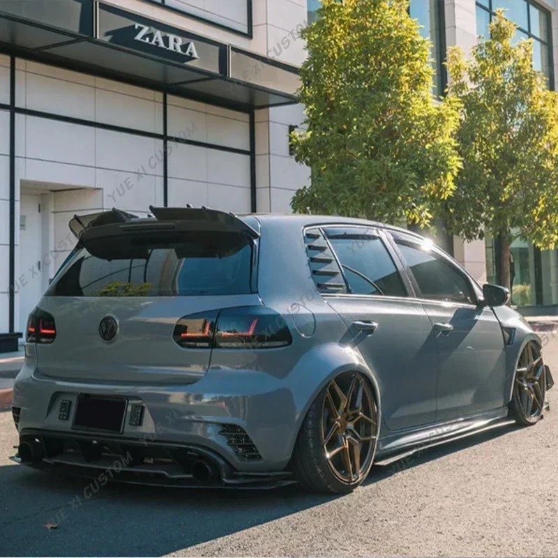 For VW Golf 6 R20 7 GTI R-Line 8 TDI TSI Wings AK Style Rear Trunk Roof Lip Spoiler Splitter Body Kit