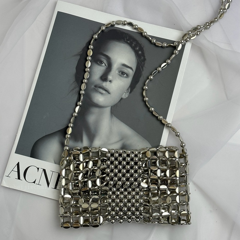 2024 New Girls Pearl Crossbody Bags for Women Small Wallet Handbag Ladies Beach Shoulder Phone Bag