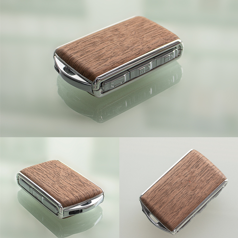 Car Leather Remote Key Case Replacement Key Cover for XC60 XC90 XC40 V40 V60 C40 S40 S80 S90 S60 Wooden Remote Key Shell
