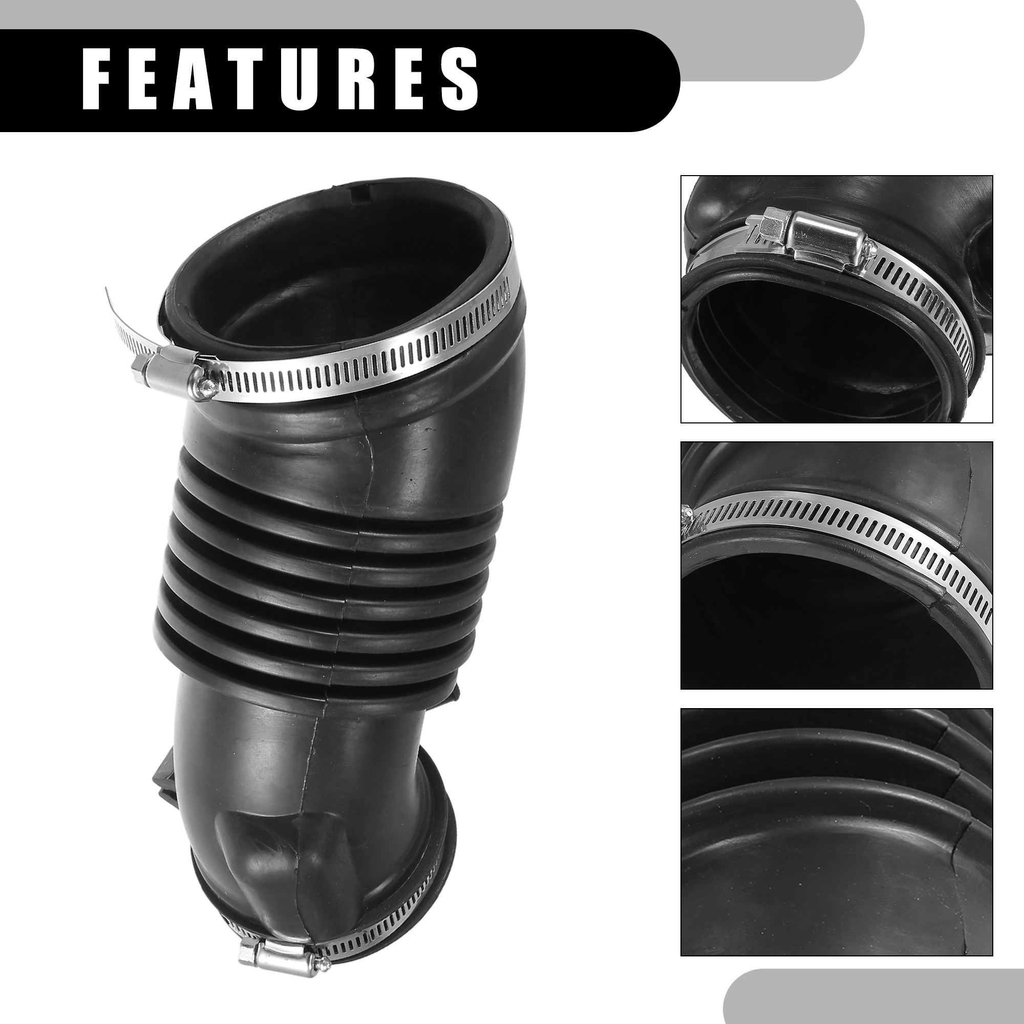 UXCELL Air Cleaner Intake Hose Tube with Clamps for Honda Odyssey 3.5L 2005-2006 Black 17228RGLA00 5ff8d