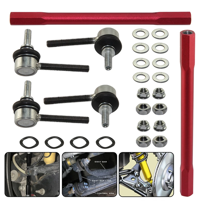 10mm Ball Joint Sway Bar Adjustable 300 -345mm Drop Links MAZDA Fits For PEUGEOT