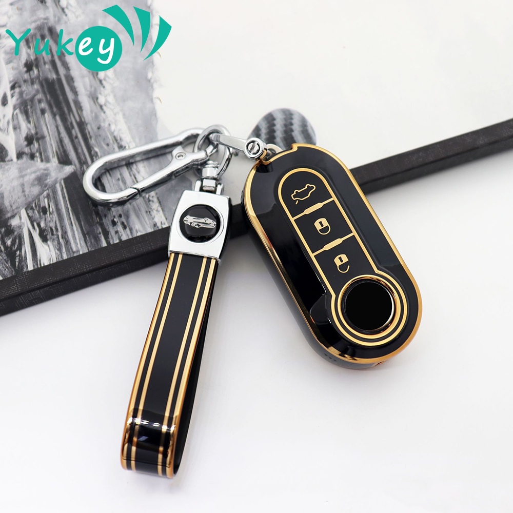 TPU Remote Car Key Cover Key Case for Fiat Dot Palio Attractive Panda Lancia Musa Grande Punto 500 500L Ducato Keychain